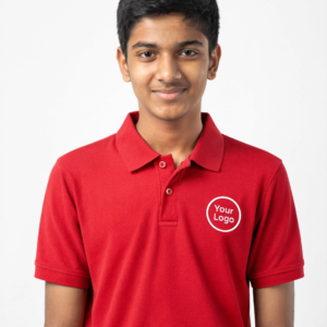 Premium Crimson Red School Uniform Polo T Shirt Manufacturer India