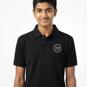 Premium Dark Jet Black School Uniform Polo T Shirt Manufacturer India