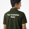 Premium Dark Olive Green School Uniform Polo T Shirt Manufacturer India