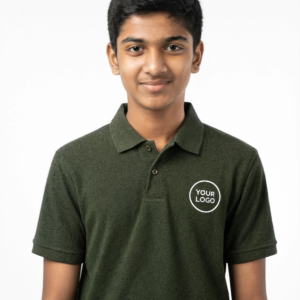 Premium Dark Olive Green School Uniform Polo T Shirt Manufacturer India