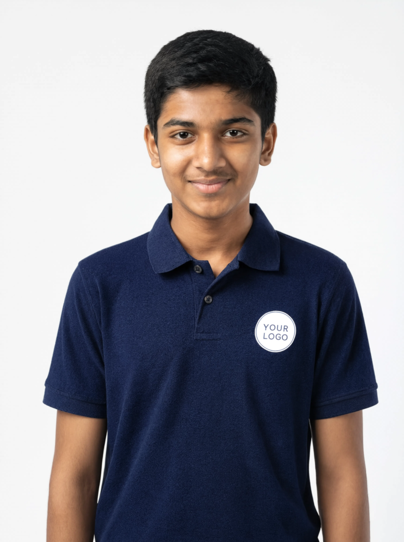 Premium Deep Midnight Blue School Uniform Polo T Shirt Manufacturer India