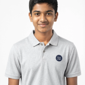 Premium Silver Grey School Uniform Polo T Shirt Manufacturer India