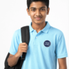 Premium Sky Blue School Uniform Polo T Shirt Manufacturer India