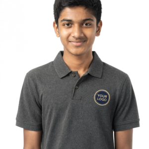 Premium Slate Grey School Uniform Polo T Shirt Manufacturer India
