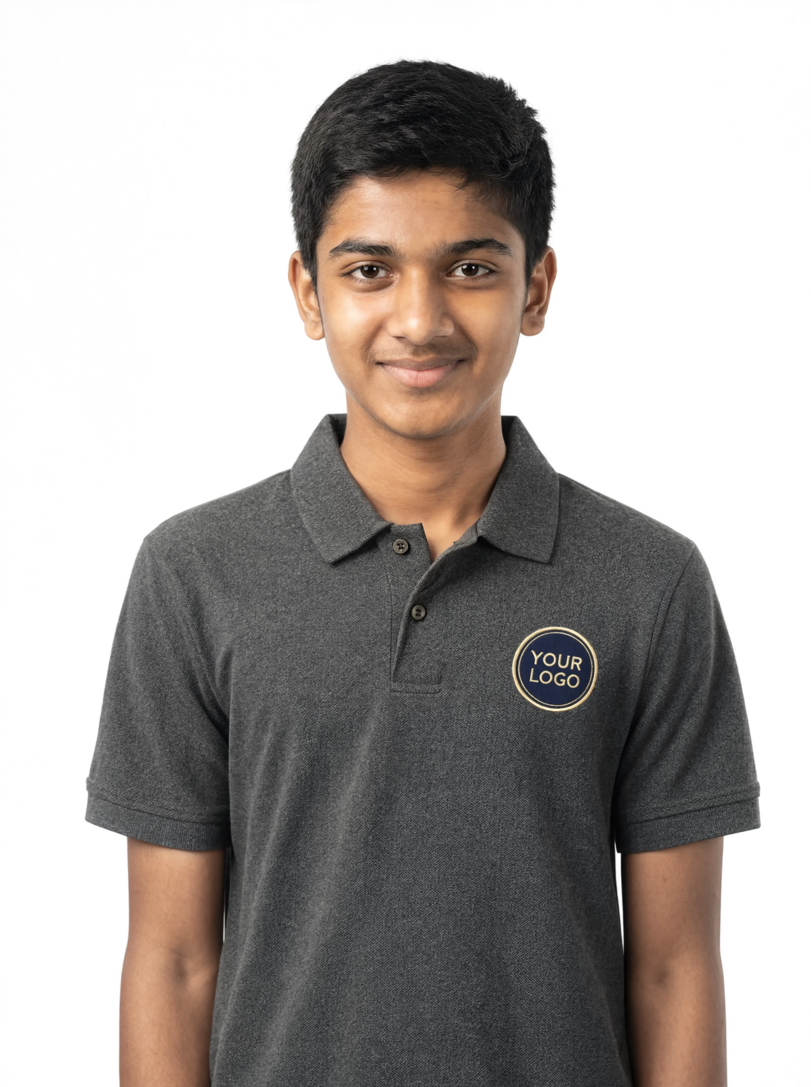 Premium Slate Grey School Uniform Polo T-Shirt | Custom School Uniform Manufacturer