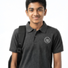 Premium Dark Charcoal Grey School Uniform Polo T Shirt Manufacturer India