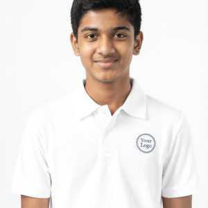 Premium Pure White School Uniform Polo T Shirt Manufacturer India