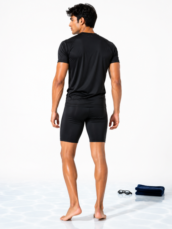 Men's Competitive Swimwear - Three-Quarter View Showing Streamlined Cut