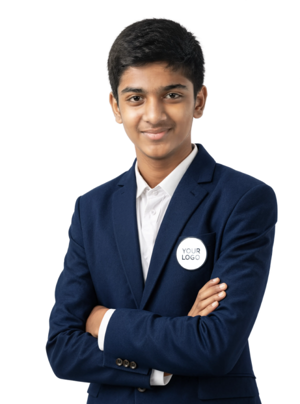 Navy Blue School Uniform Blazer for Students - Standing Shot