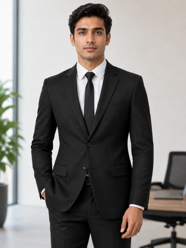 Premium Corporate Blazer - Front Formal View on Model with Shirt and Tie