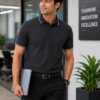 Premium Corporate Polo T-Shirt - Corporate Workwear and Team Apparel on Model