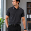 Premium Corporate Polo T-Shirt - Three-Quarter Office Pose on Model