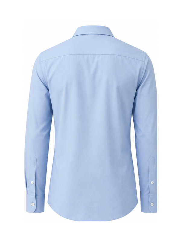 Premium Corporate Shirt - Clean Flat Lay Rear Back View on Pure White Background