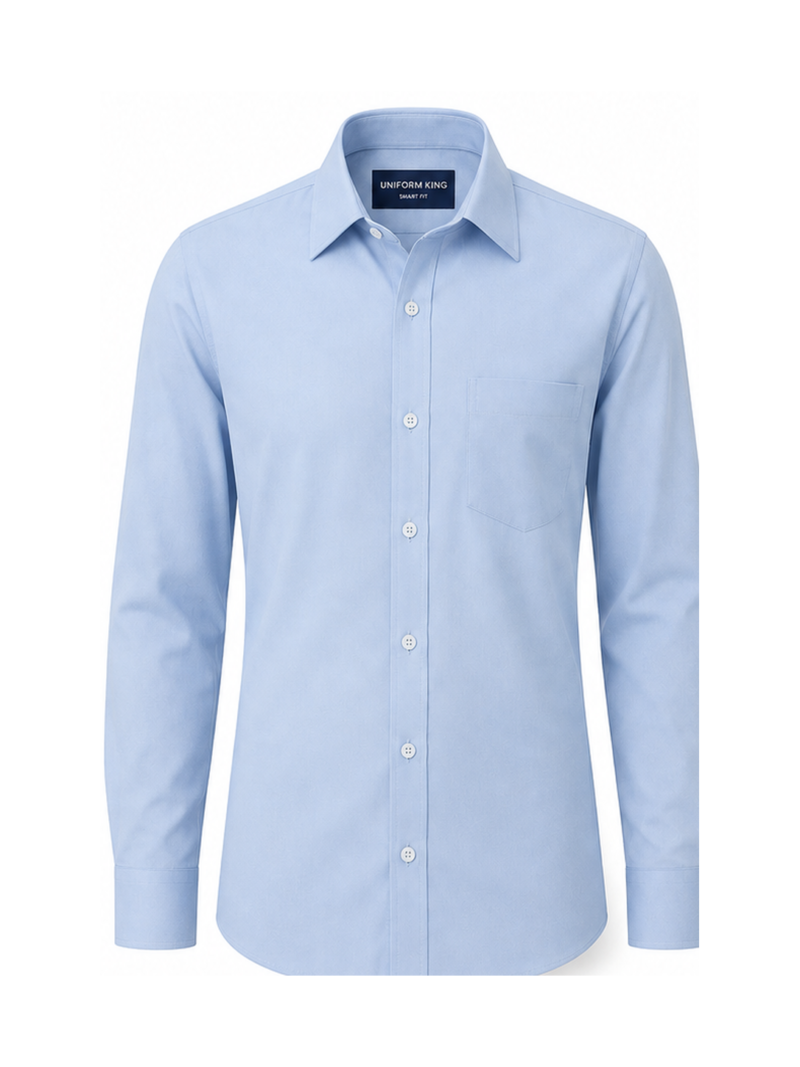 Premium Corporate Shirt - Clean Flat Lay Front View on Pure White Background