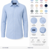 Premium Corporate Shirt - Front Customization Options and Color Palette Infographic