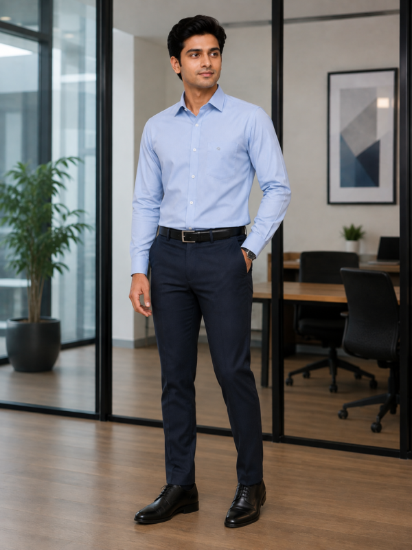 Premium Corporate Shirt - Full-Length Corporate Workplace Model Context