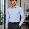 Premium Corporate Shirt - Three-Quarter Office Pose on Model