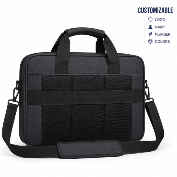 Premium Office Laptop Bag - Rear View with Luggage Trolley Pass-Through