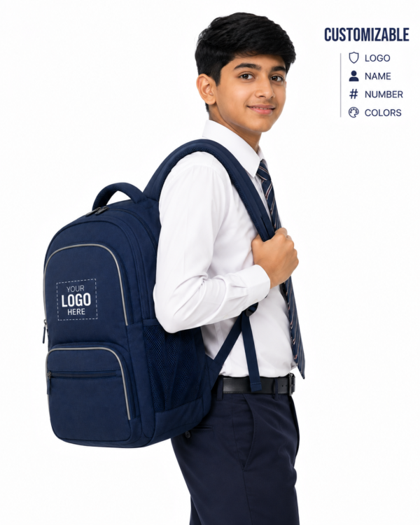 Premium School Bag for Students - Close Up Fabric and Zipper Detail