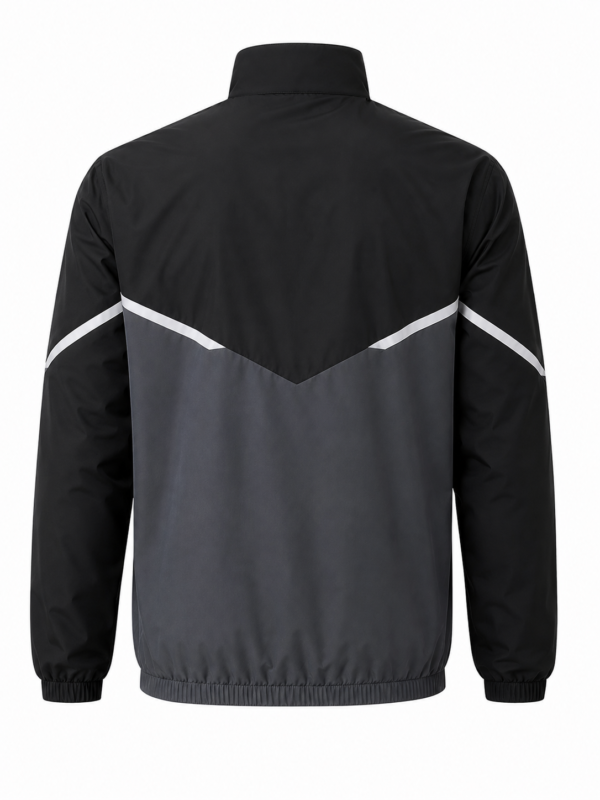Premium Running Jacket for Men - Rear View Showing Color-Blocked Silhouette and Stitching