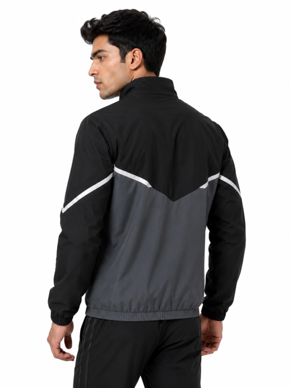 Premium Running Jacket for Men - Side Profile and Rear Fit on Model