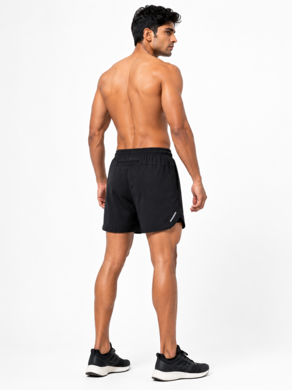 Premium Running Shorts for Men - Side Profile and Rear Fit on Model