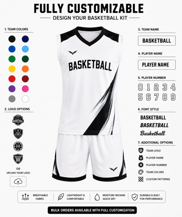 Premium Basketball Kit for Students T-Shirt and Shorts Set Lifestyle View