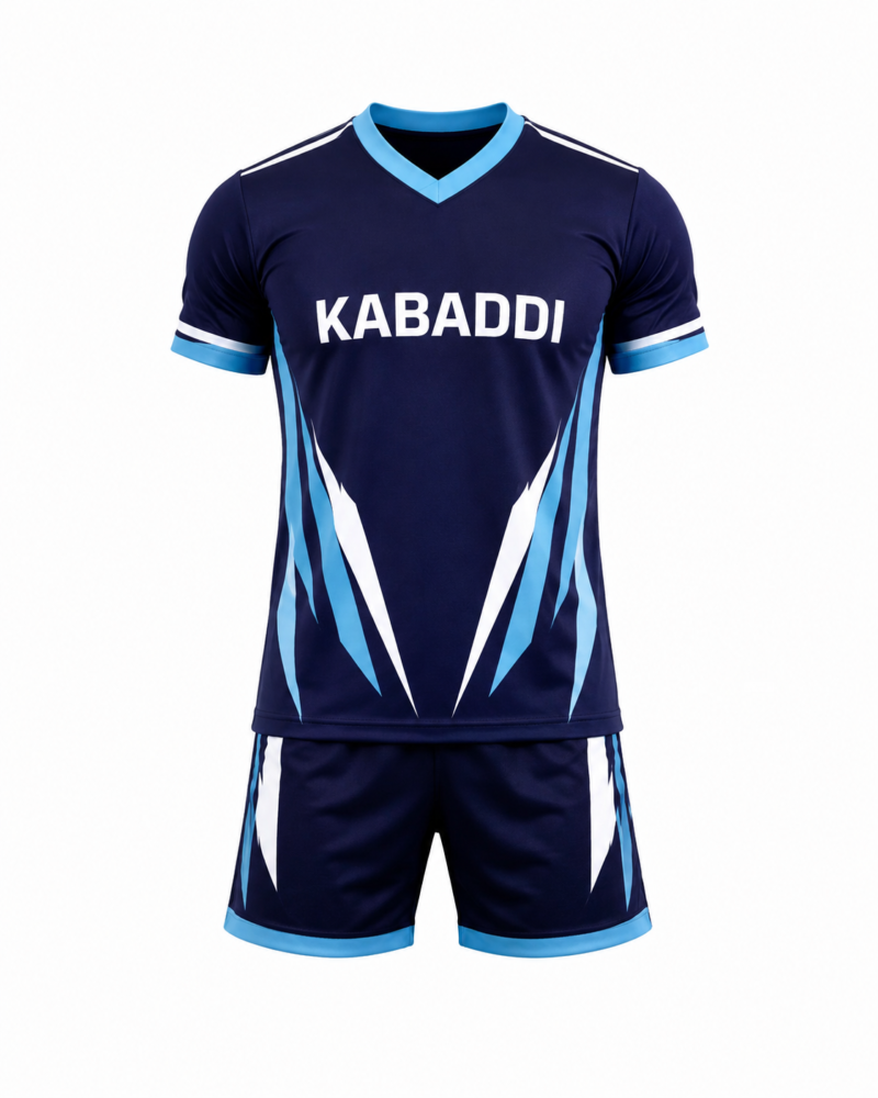 Premium Kabaddi Kit for Students T-Shirt and Shorts Set Front View