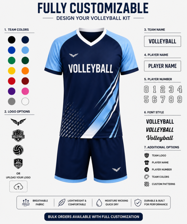Premium Volleyball Kit for Students T-Shirt and Shorts Set Lifestyle View
