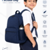 Student Wearing Essential School Backpack - Side Bottle Pocket View