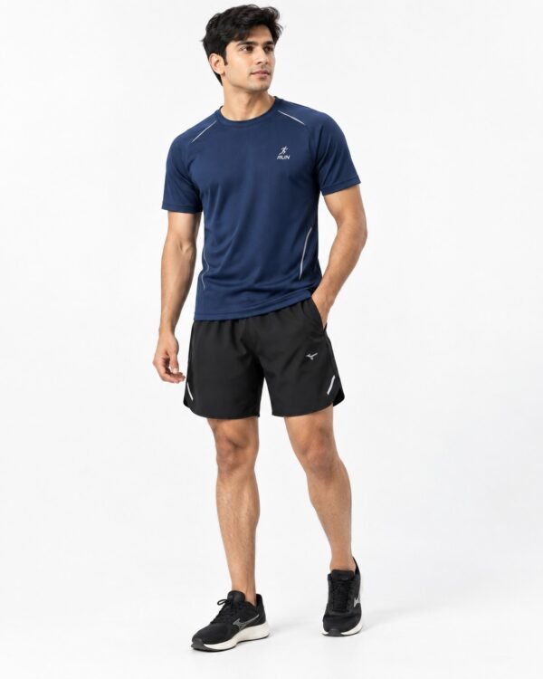 Man wearing premium running T-shirt and shorts