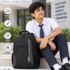 Student Sitting on Campus Steps with Premium School Backpack - Lifestyle