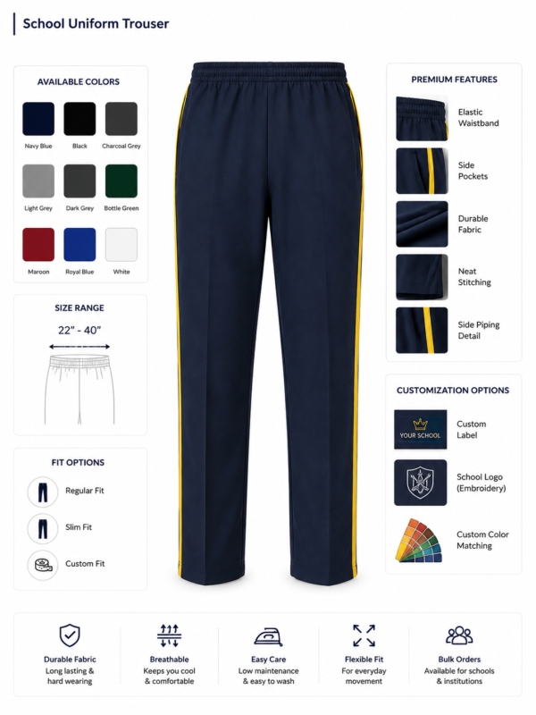 Premium School Uniform Lower School Track Pants for Students Lifestyle View