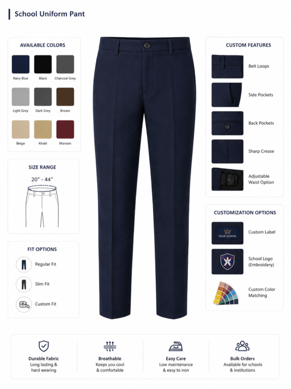 Premium School Uniform Pant Formal School Trousers for Students Lifestyle View