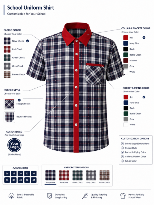 Premium School Uniform Shirt Half Sleeve for Students Lifestyle View