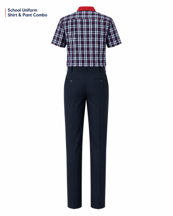 Premium School Uniform Shirt and Pant Combo Complete School Uniform Set for Students Side Pose