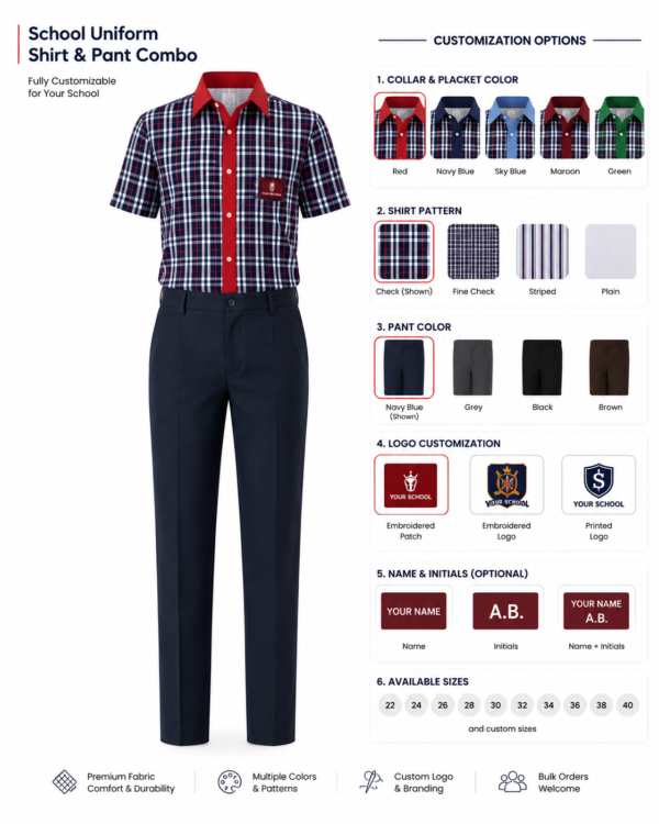 Premium School Uniform Shirt and Pant Combo Complete School Uniform Set for Students Lifestyle View